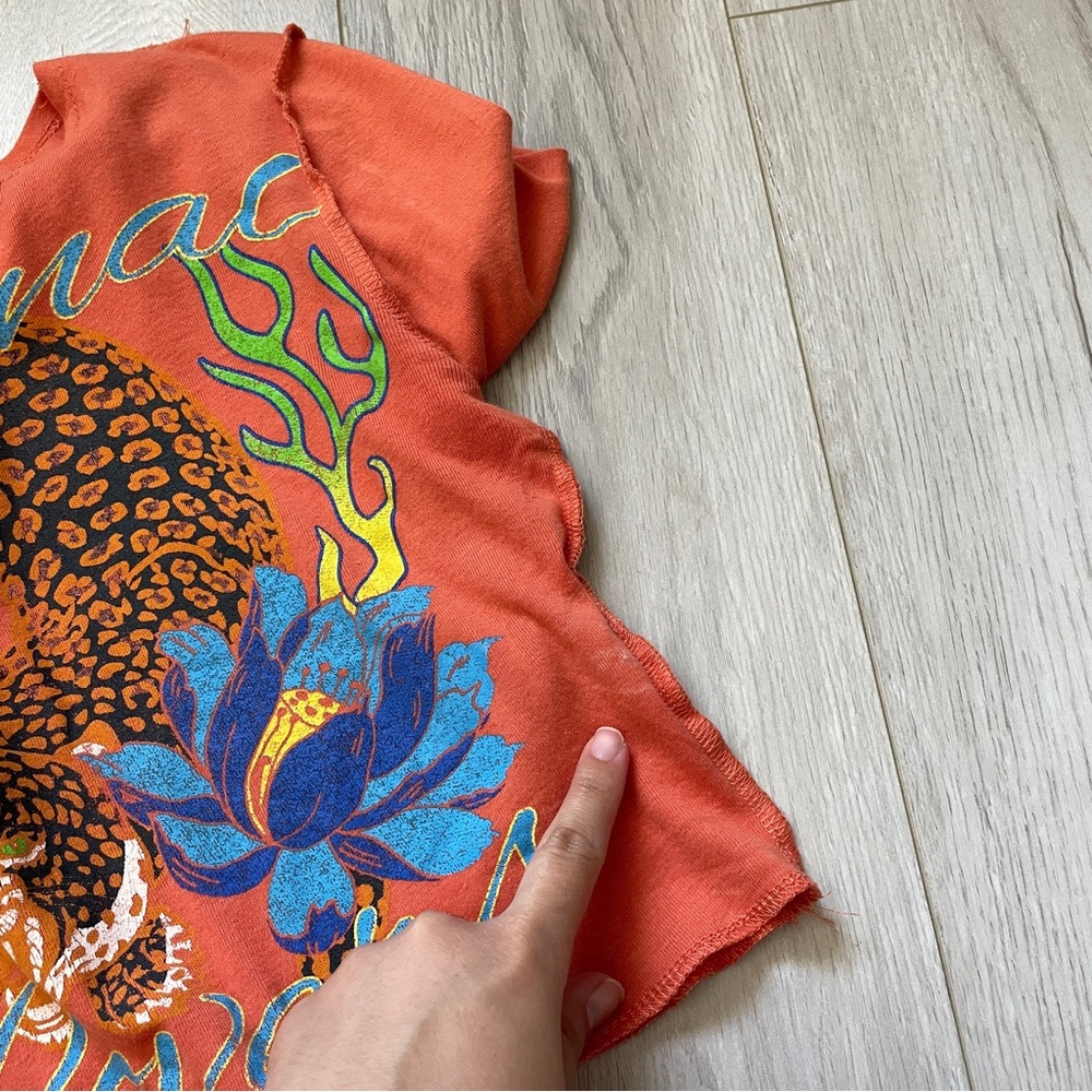 Urban Outfitters Top eternal lovers tiger graphic crop womens Orange (small) y2k - Picture 6 of 7